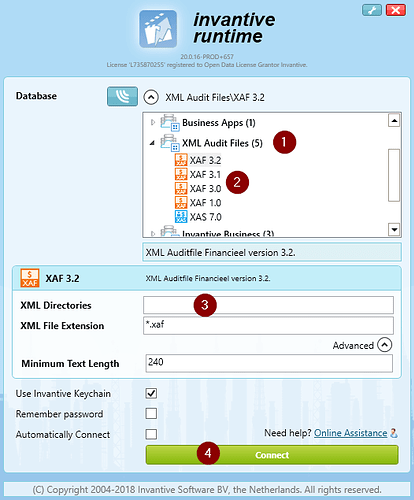 Select XAF 3.2, 3.1, 3.0 or 1.0