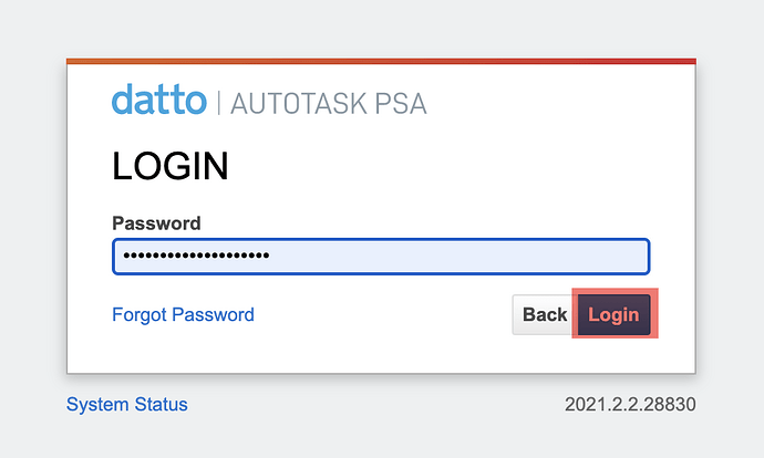 Autotask password