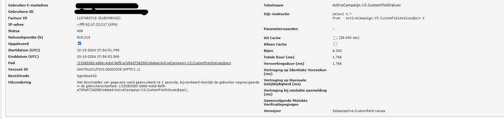 Itgenboe424 ActiveCampaign error on CustomFieldDefinitions - invantive