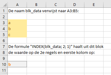 INDEX Excel formule
