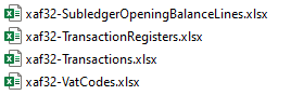 Excel files with XAF contents