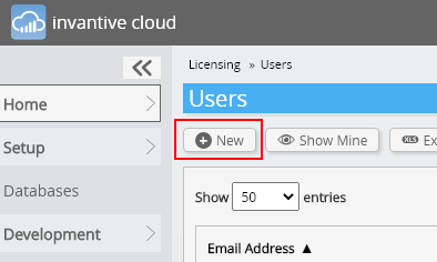 Add user on Invantive Cloud