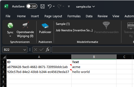 Formatteer database data in Excel