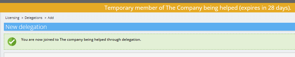 Delegation active