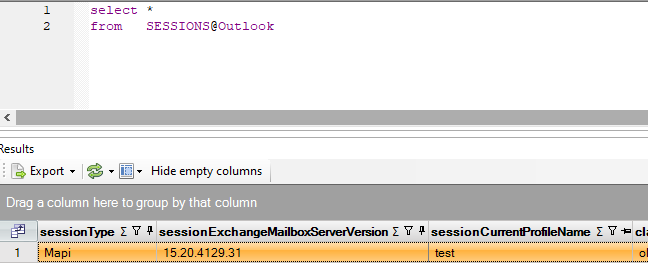 SQL Outlook session